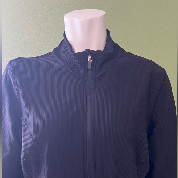 90 Degree by Reflex | Black Ribbed Full-Zip Training Jacket with Thumbholes - XL - Picture 2 of 5